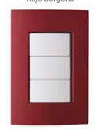 TAPA POLIMERO 3 MODULOS ROJ.BOR.WDA58010